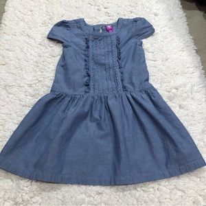 J. Khaki girls chambray peplum dress size  6x ruffles